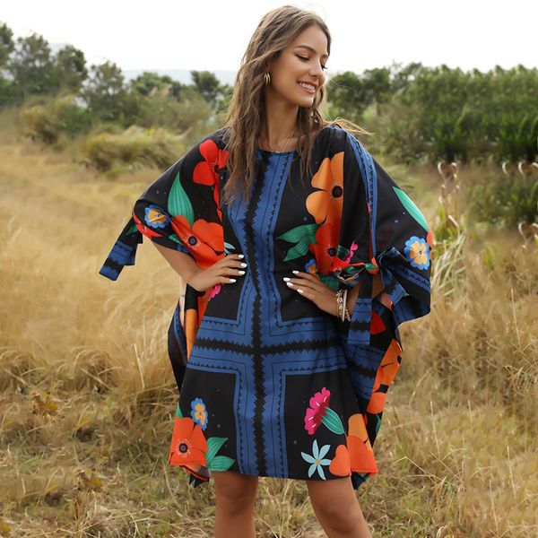 2020 new loose floral print bikini cover up women beach dress saida de praia swimsuit tunics for beach pareo sarong beachwear, White;black
2020 new loose floral print bikini cover up women beach dress saida de praia swimsuit tunics for beach pareo sarong beachwear, White;black