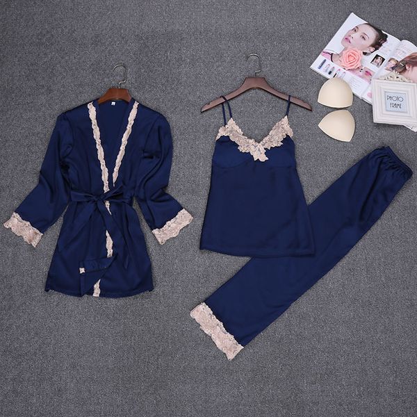 2019 new night robe spring womens 3pcs sleepwear sets strap pants suit casual pajamas nightwear kimono bath gown l xl, Blue;gray
2019 new night robe spring womens 3pcs sleepwear sets strap pants suit casual pajamas nightwear kimono bath gown l xl, Blue;gray