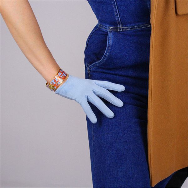 new suede woman' gloves brushed suede matte dermabrasion simulation leather light blue ultra-short 16cm tb113, Blue;gray
new suede woman' gloves brushed suede matte dermabrasion simulation leather light blue ultra-short 16cm tb113, Blue;gray