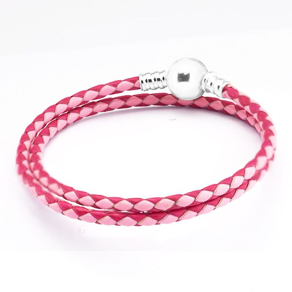 mix pink red woman round clasp leather bracelet fits sterling silver charms & beads for woman diy jewelry making, Black
mix pink red woman round clasp leather bracelet fits sterling silver charms & beads for woman diy jewelry making, Black