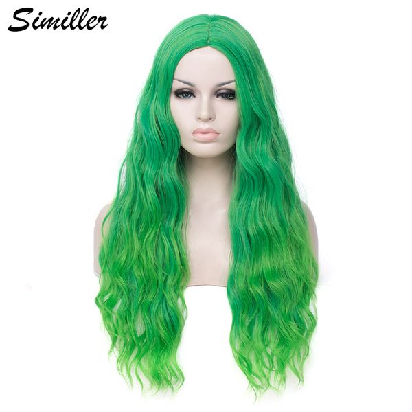 similler long curly ombre synthetic wigs heat resistance hair cosplay green root central part anime, Black
similler long curly ombre synthetic wigs heat resistance hair cosplay green root central part anime, Black