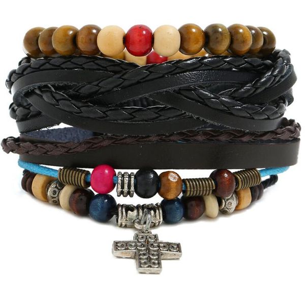 100% genuine leather bracelet cross pendant multilayer bracelet wax rope men's combination suit bracelet size can be adjusted 3styles/1, Black
100% genuine leather bracelet cross pendant multilayer bracelet wax rope men's combination suit bracelet size can be adjusted 3styles/1, Black