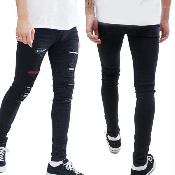 skateboard elastic jean pants ripped mens holes slim pantalones black fashion rapper hiphop, Blue
skateboard elastic jean pants ripped mens holes slim pantalones black fashion rapper hiphop, Blue