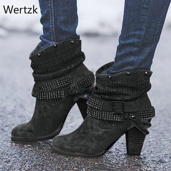 autumn winter boots women camel black ankle boots for women thick heel slip on ladies shoes bota feminina a306