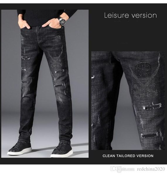 2020 brand distressed ripped mens designer printed slim fit jeans denim straight washed destroyed patches trousers 6561, Blue
2020 brand distressed ripped mens designer printed slim fit jeans denim straight washed destroyed patches trousers 6561, Blue
