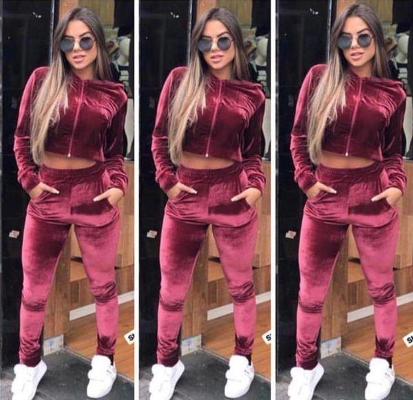 women crushed long sleeve soft solid color slim velvet suit set sweatshirt pant tracksuit wear sport suit set clothing, Gray
women crushed long sleeve soft solid color slim velvet suit set sweatshirt pant tracksuit wear sport suit set clothing, Gray
