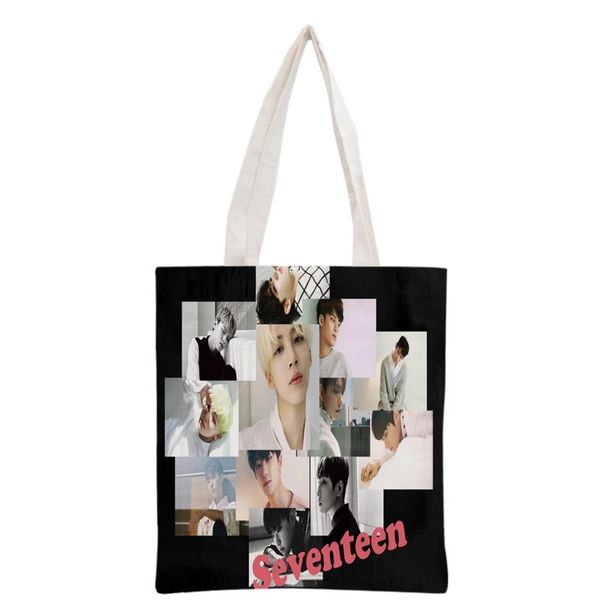 new arrived custom kpop seventeen printed canvas tote bag women handbag beach travel bag portable shopping
new arrived custom kpop seventeen printed canvas tote bag women handbag beach travel bag portable shopping