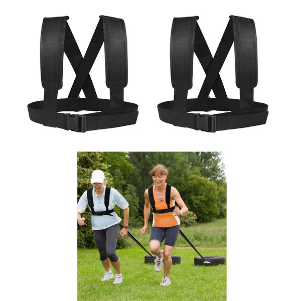 2pcs sled harness vest - tire pulling harness & padded shoulders, football workout speed training equipment 
2pcs sled harness vest - tire pulling harness & padded shoulders, football workout speed training equipment