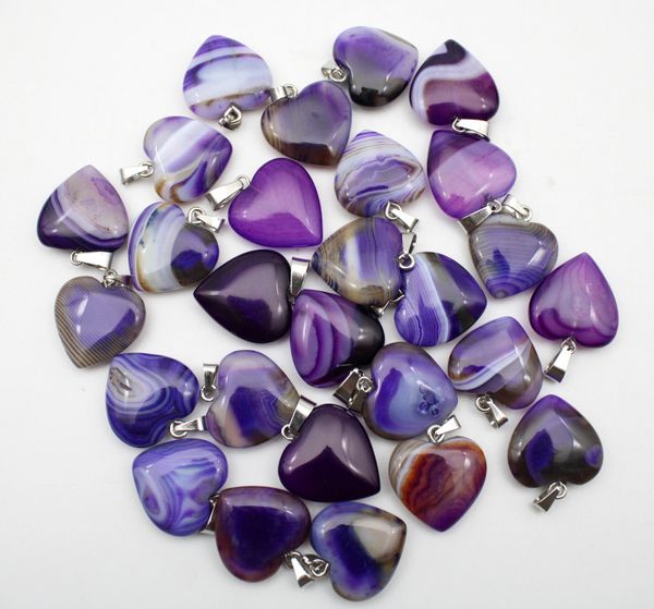 24pcs natural stone purple stripe agates mixed 20mm heart pendants for jewelry making necklace pendant accessories, Bronze;silver
24pcs natural stone purple stripe agates mixed 20mm heart pendants for jewelry making necklace pendant accessories, Bronze;silver