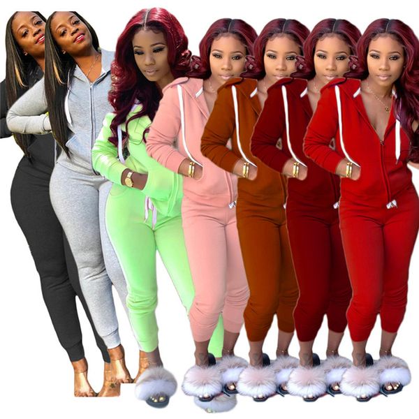 fall winter women tracksuit 2 pcs set hooded coat pants casual solid color outfits outdoor warm sweatsuits jogging suit 1968, Black;gray
fall winter women tracksuit 2 pcs set hooded coat pants casual solid color outfits outdoor warm sweatsuits jogging suit 1968, Black;gray