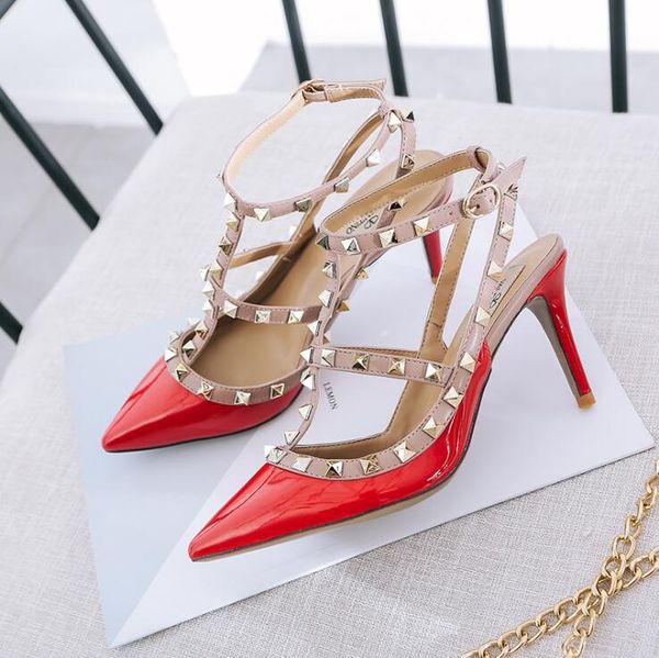 brand designer luxury ladies sandals new genuine leather pointed rivet stiletto heel spring summer women high-end work party fashion shoes, Black
brand designer luxury ladies sandals new genuine leather pointed rivet stiletto heel spring summer women high-end work party fashion shoes, Black