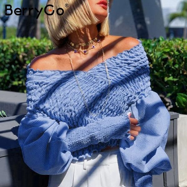 berrygo off shoulder women blouse shirt elegant puff sleeve pleated plaid shirts elastic beach ladies cropped blouses, White
berrygo off shoulder women blouse shirt elegant puff sleeve pleated plaid shirts elastic beach ladies cropped blouses, White