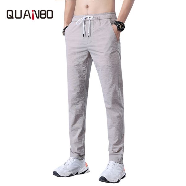 quanbo 2020 summer new men's ice silk casual pants men's slim straight thin section fashion trousers male small feet pants, Black
quanbo 2020 summer new men's ice silk casual pants men's slim straight thin section fashion trousers male small feet pants, Black