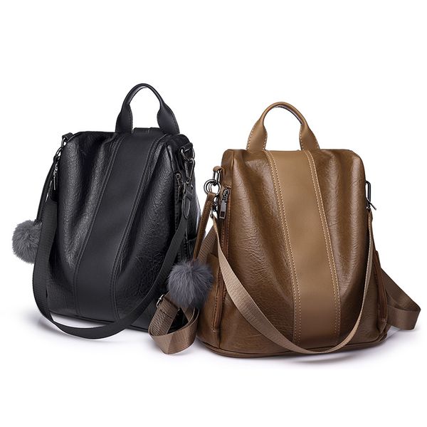 2019 woman fashion leather backpack retro wild lady shoulder bags girls simple personality soft leather school bags
2019 woman fashion leather backpack retro wild lady shoulder bags girls simple personality soft leather school bags