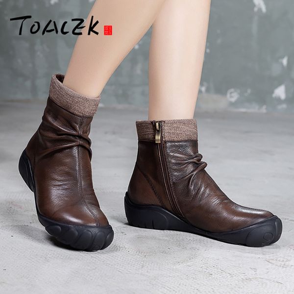 leather women's boots, autumn\/winter new flat-bottomed pleated single boots, solid light retro boots, Black
leather women's boots, autumn\/winter new flat-bottomed pleated single boots, solid light retro boots, Black