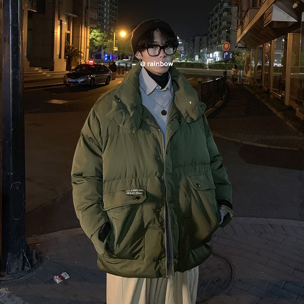 2019 winter new men's half-high collar letter printing loose thick cotton fashion casual solid color jacket black / green m
2019 winter new men's half-high collar letter printing loose thick cotton fashion casual solid color jacket black / green m