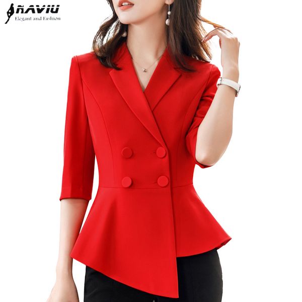 professional women blazer 2019 new fashion red half sleeve slim jacket temperament formal business uniforms, White;black
professional women blazer 2019 new fashion red half sleeve slim jacket temperament formal business uniforms, White;black