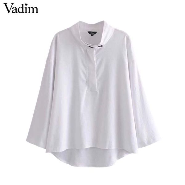 vadim women oversized white blouse three quarter sleeve buttons irregular female casual shirts solid loose blusas la876
vadim women oversized white blouse three quarter sleeve buttons irregular female casual shirts solid loose blusas la876