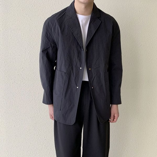 men new business casual thin suit blazer coat male japan korea streetstyle loose suit jacket outerwear, Tan;black
men new business casual thin suit blazer coat male japan korea streetstyle loose suit jacket outerwear, Tan;black