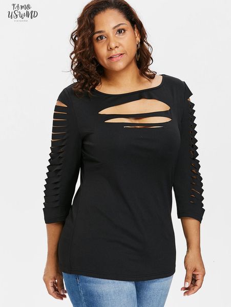 plus size ladder short keyhole cut front ripped t shirt women t shirt three quarter sleeve o neck casual ladies 5xl, White
plus size ladder short keyhole cut front ripped t shirt women t shirt three quarter sleeve o neck casual ladies 5xl, White