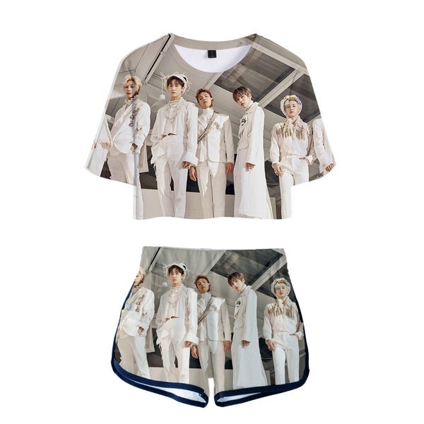 monsta x ladies printed women sets new album oversize navel short sleeve and short pants o-neck summer set xxs-2xl, White
monsta x ladies printed women sets new album oversize navel short sleeve and short pants o-neck summer set xxs-2xl, White