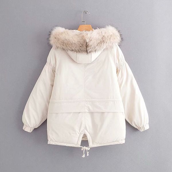 winter fashion loose long-sleeved fur collar tooling in long cotton women's cotton jacket, Black
winter fashion loose long-sleeved fur collar tooling in long cotton women's cotton jacket, Black