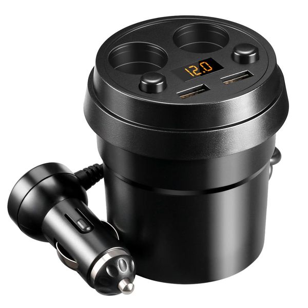 2 usb ports cup car charger 12v/24v car power adapter with 2 socket cigarette lighter splitter for gps, dvd player
2 usb ports cup car charger 12v/24v car power adapter with 2 socket cigarette lighter splitter for gps, dvd player