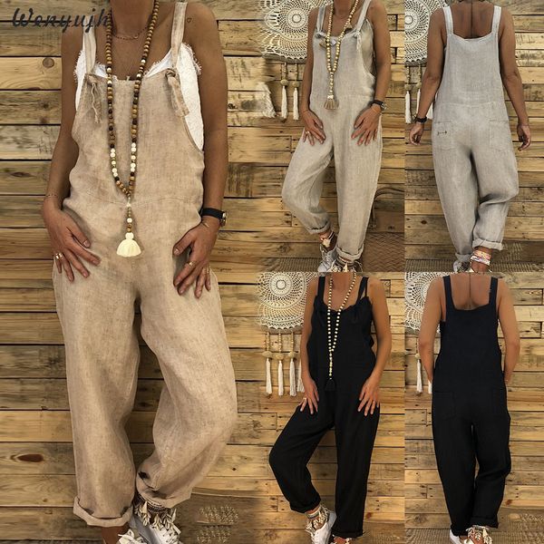 wenyujh plus size linen bib overalls women casual jumpsuits 2019 backless rompers playsuit female harem pants macacao feminino, Black;white
wenyujh plus size linen bib overalls women casual jumpsuits 2019 backless rompers playsuit female harem pants macacao feminino, Black;white