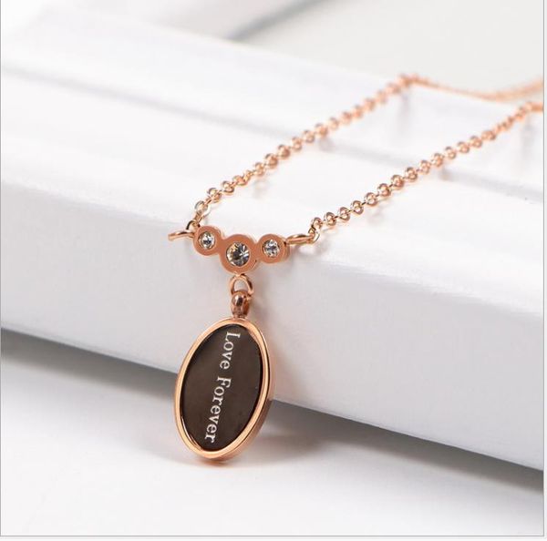 oval diamond necklace 14k titanium steel rose gold necklace women's short chain does not fade, Silver
oval diamond necklace 14k titanium steel rose gold necklace women's short chain does not fade, Silver