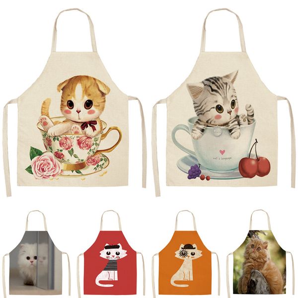kitchen apron for woman cute cartoon cat printed sleeveless cotton linen aprons for cooking home cleaning tools 53*65cm a1008
kitchen apron for woman cute cartoon cat printed sleeveless cotton linen aprons for cooking home cleaning tools 53*65cm a1008