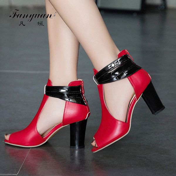 fanyuan women ankle boots high heel hollow out suqre heel wedding bride shoes summer dress shoes black red plus size
fanyuan women ankle boots high heel hollow out suqre heel wedding bride shoes summer dress shoes black red plus size