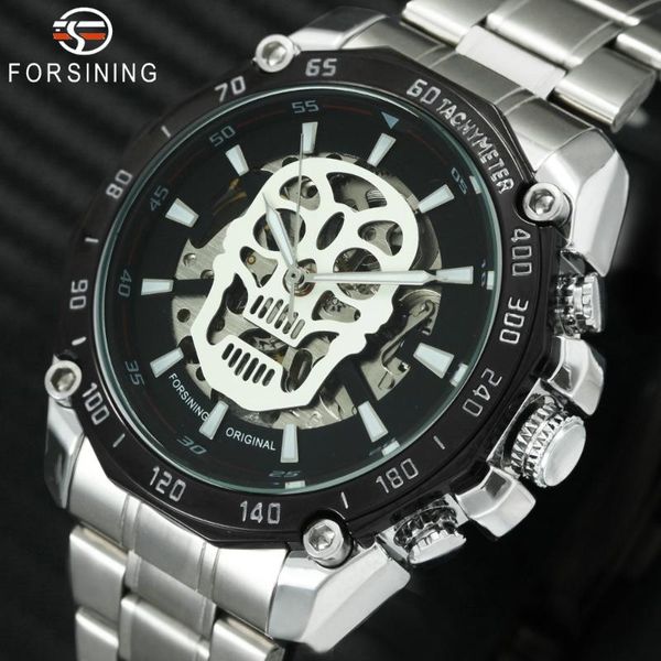 forsining fashion auto mechanical watch men luminous skull skeleton dial stainless steel wristwatches, Slivery;brown
forsining fashion auto mechanical watch men luminous skull skeleton dial stainless steel wristwatches, Slivery;brown