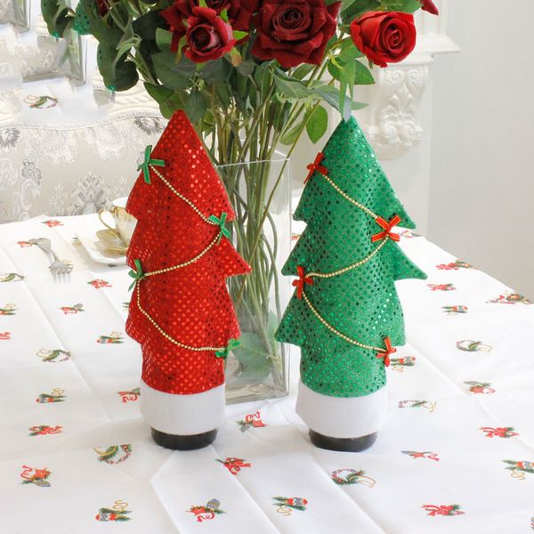 2019 bling shiny christmas tree shape wine bottle cover decorations red green christmas wine bottle
2019 bling shiny christmas tree shape wine bottle cover decorations red green christmas wine bottle