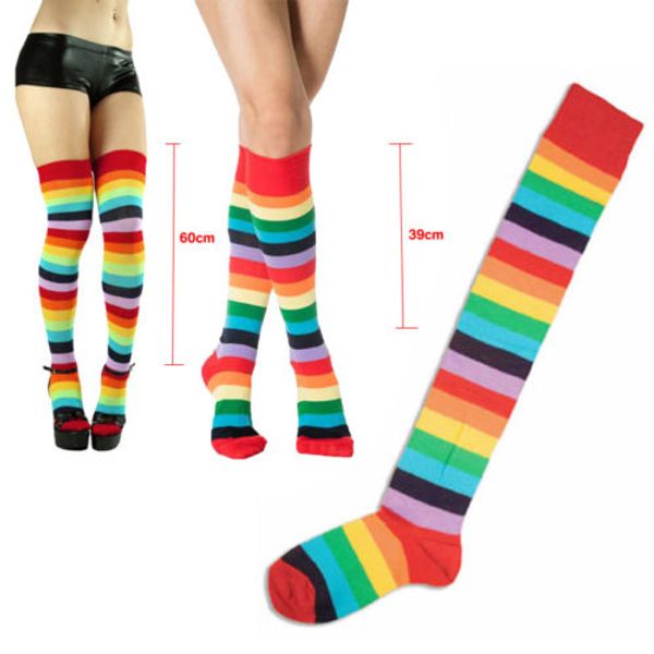 ladies womens striped stripey rainbow stocking over knee socks long neon colourful fancy stocking, Black;white
ladies womens striped stripey rainbow stocking over knee socks long neon colourful fancy stocking, Black;white