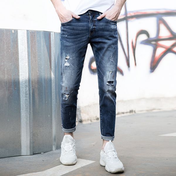 new thin summer jeans men's multicolor retro jeans men's elastic light color washed slim elastic elastic knit casual long pants, Blue
new thin summer jeans men's multicolor retro jeans men's elastic light color washed slim elastic elastic knit casual long pants, Blue