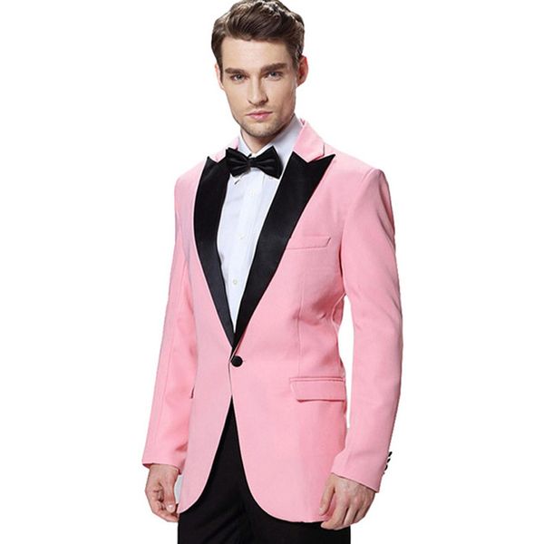 handsome pink groom wedding tuxedos black peaked lapel one button men formal blazer only one jacket for groom wear, Black;gray
handsome pink groom wedding tuxedos black peaked lapel one button men formal blazer only one jacket for groom wear, Black;gray