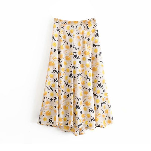 women chic floral print skirts boho style side split long midi skirt high waist buttons vintage skirt faldas mujer moda 2020, Black
women chic floral print skirts boho style side split long midi skirt high waist buttons vintage skirt faldas mujer moda 2020, Black