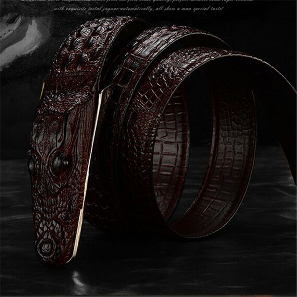 fashion men's belt crocodile pattern genuine leather belt business casual simulation crocodile belt alligator head gift for men, Black;brown
fashion men's belt crocodile pattern genuine leather belt business casual simulation crocodile belt alligator head gift for men, Black;brown