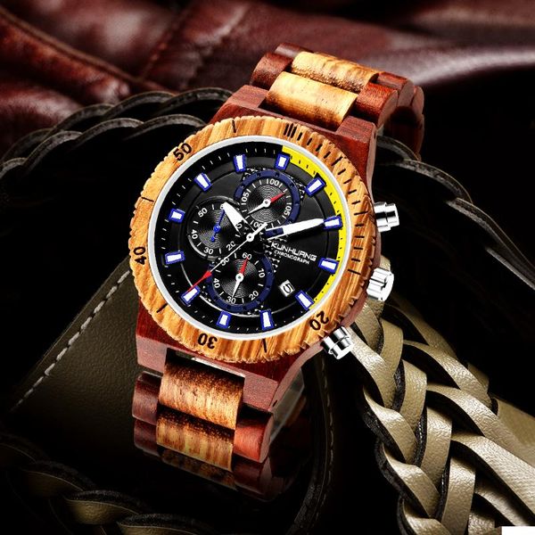 kun wooden men quartz watch men sports watch wood male relogio masculino big for business man wrist, Slivery;brown
kun wooden men quartz watch men sports watch wood male relogio masculino big for business man wrist, Slivery;brown