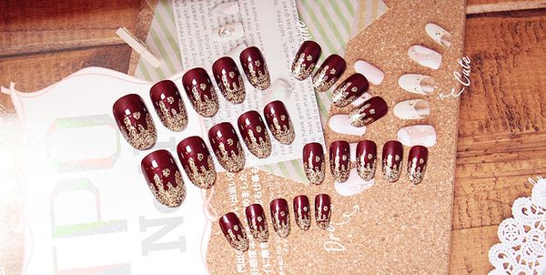 dropshipping 24 pcs/ set charming fake nail shimmer glitter design nail art false tips full cover nails art tips smj, Red;gold
dropshipping 24 pcs/ set charming fake nail shimmer glitter design nail art false tips full cover nails art tips smj, Red;gold