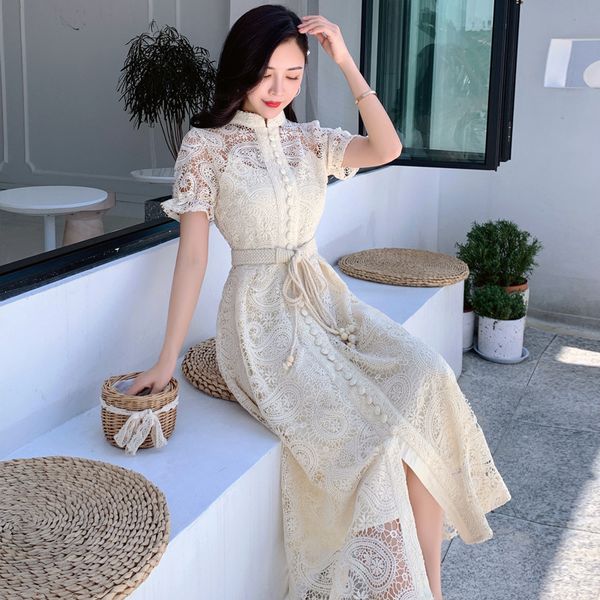 coigarsam short sleeve women dress new summer lace belt hollow out dresses apricot 5752, Black;gray
coigarsam short sleeve women dress new summer lace belt hollow out dresses apricot 5752, Black;gray