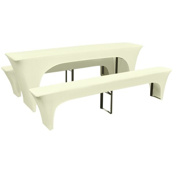 3-piece picnic table / bench cover cream other home textile