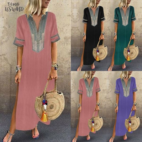 oversized women long dress summer 2020 new boho slim flower print short sleeve dress beach slit black dresses yellow, Black;gray
oversized women long dress summer 2020 new boho slim flower print short sleeve dress beach slit black dresses yellow, Black;gray