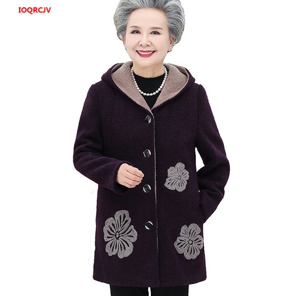 women winter woolen coat female hooded windbreaker sheep shearing jacket grandma winter thicken warm outwear w1464, Black
women winter woolen coat female hooded windbreaker sheep shearing jacket grandma winter thicken warm outwear w1464, Black