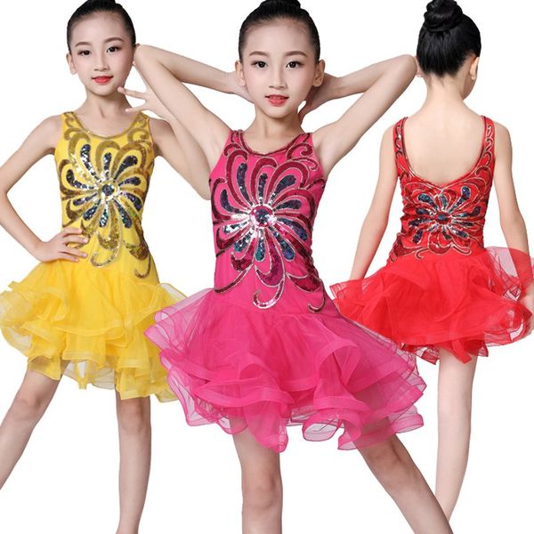 children's girl fashion dance dress solid sequins mid mesh fluffy children costumes latin dance performance stage dress, Black;red
children's girl fashion dance dress solid sequins mid mesh fluffy children costumes latin dance performance stage dress, Black;red