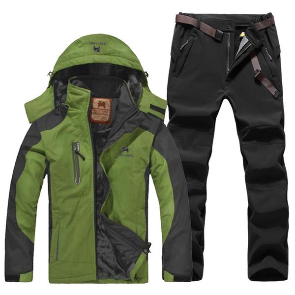 winter outdoor men's hiking jacket & hiking pants fleece liner thick thermal coat windproof waterproof ski suit climbing wear, Blue;black
winter outdoor men's hiking jacket & hiking pants fleece liner thick thermal coat windproof waterproof ski suit climbing wear, Blue;black