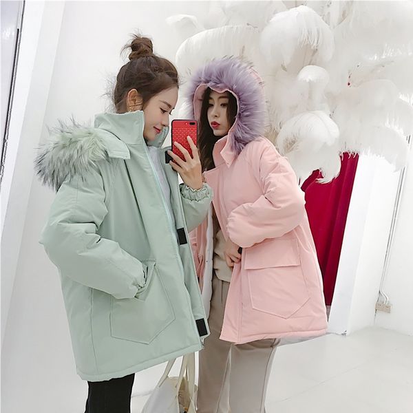 lucyever winter jacket women 2019 new loose big fur collar thicken parkas woman simple solid hooded parka warm cotton coat mujer, Black
lucyever winter jacket women 2019 new loose big fur collar thicken parkas woman simple solid hooded parka warm cotton coat mujer, Black