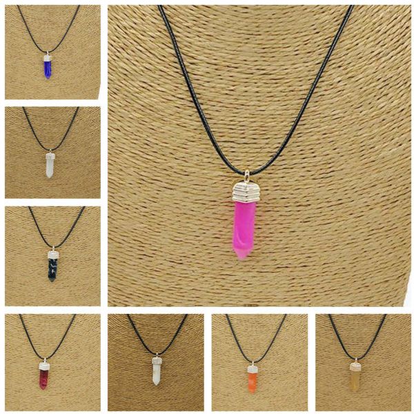 men and women resin imitation natural stone pendant leather rope bullet item dan436 mix order pendant necklaces, Silver
men and women resin imitation natural stone pendant leather rope bullet item dan436 mix order pendant necklaces, Silver
