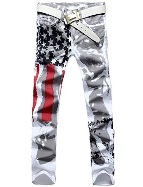 dolpind men's fashion american flag printing causal pants demin trouser jeans, Blue
dolpind men's fashion american flag printing causal pants demin trouser jeans, Blue