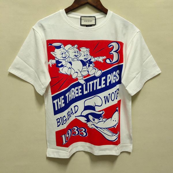 new europe and the united states medusa t-shirt simple cartoon three pig printing lovers 19ss new cotton round neck short-sleeved t-shirt, White
new europe and the united states medusa t-shirt simple cartoon three pig printing lovers 19ss new cotton round neck short-sleeved t-shirt, White